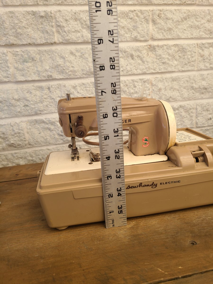 Superbe machine à coudre vintage manuelle Sew Elite original orange fait au Japon5