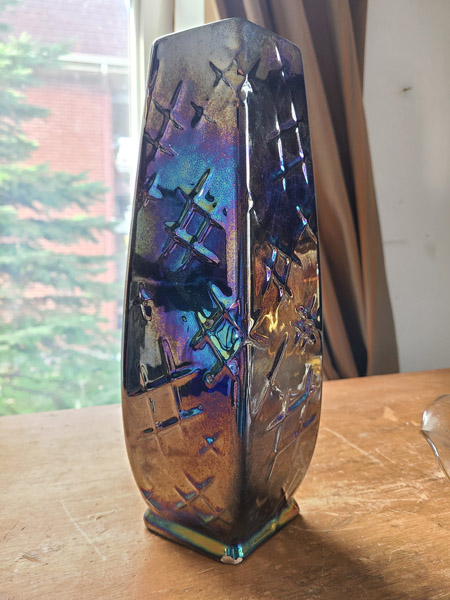Vase verre carnaval bleu