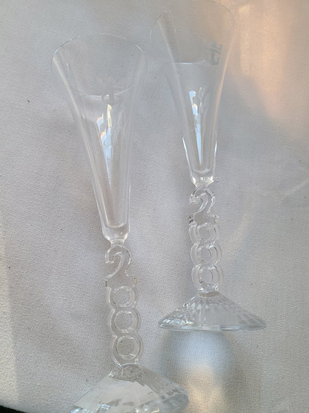 Ensemble de 2 flutes à champagne en cristal hautes