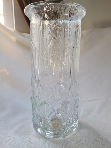 Vase rare cylindrique en cristal de marque Sélection casa 494-1964