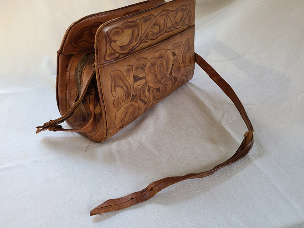 sacoche en cuir brun vintage fait à la main au Mexique Ideal