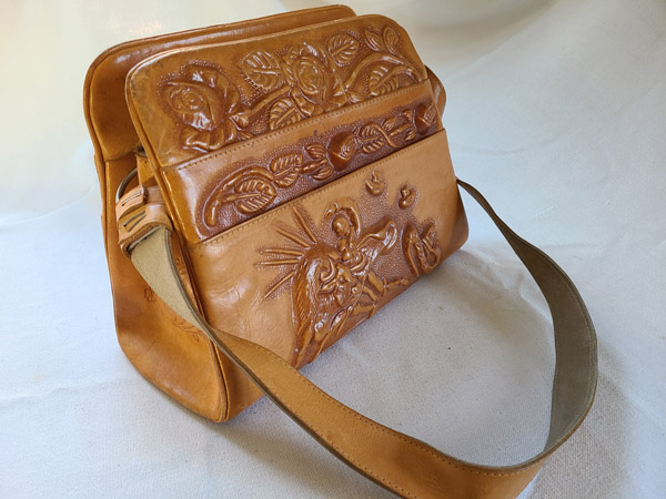 sacoche en cuir brun vintage fait à la main au Mexique