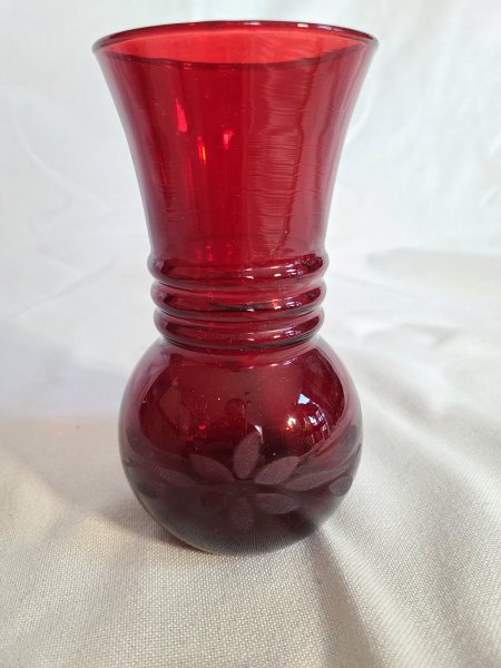 Anchor Hocking royal Ruby vase rouge