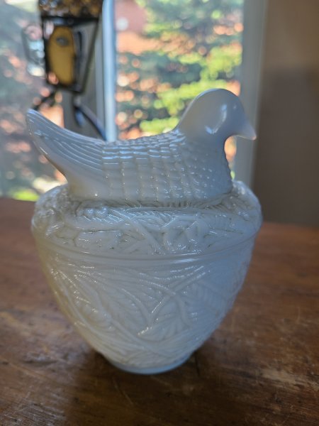 pot avec couvercle Avon oiseau 8 blanc