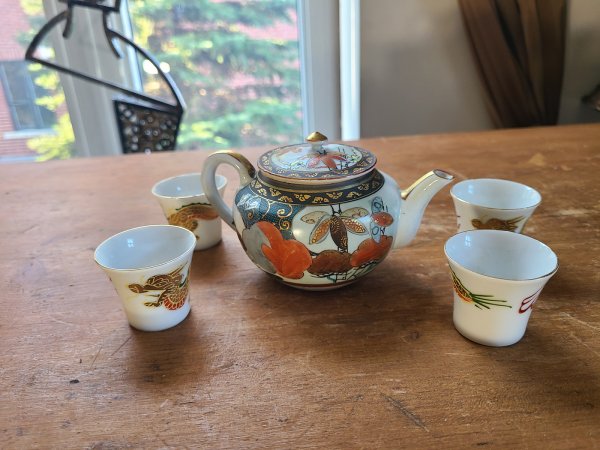 ensemble de thé japonais 4 verres dragon