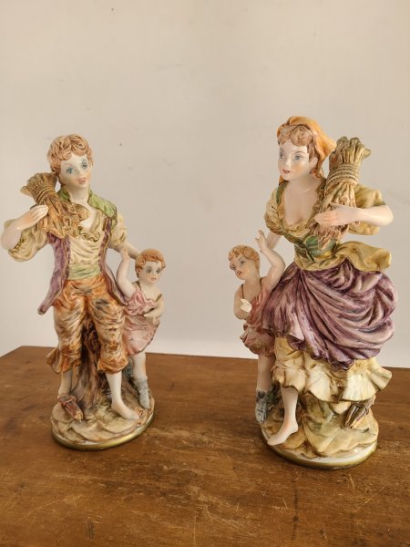 rare Capodimonte ensemble de deux figurines