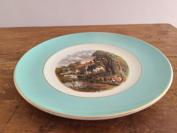 Assiette rebord bleu et or enoch wedgwood tunstall ltd 1835