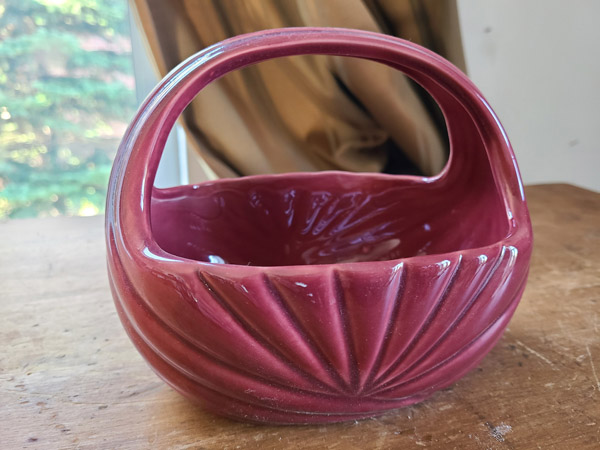 Beauceware 3975 panier poterie rose kitch avec poignée