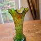 Vase verre carnaval vert extérieur motif gouttes de pluie3