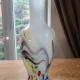 Vase blanc et multicolore verre soufflé style Murano