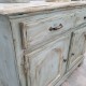 Buffet bas turquoise, blanc rustique chic