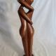 Sculpture vintage en bois caresse/calin femme sur homme gravé/signé Mahogane