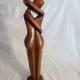 Sculpture vintage en bois caresse/calin femme sur homme gravé/signé Mahogane3