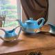 Ensemble à thé #706 de Céramique de Beauce bleu
