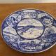 assiette Old Orchard beach Maine blue willow (environ 1955)