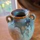Pot céramique fleur avec anse turquoise pastel2