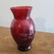 Vase cranberry rouge rose et fleurs givrées2