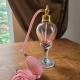 Parfumeuse rose et laiton vintage pompe rose3