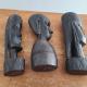Ensemble de 3 figurines tribal bois noir beaux détails
