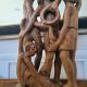 Œuvre en bois sculpture de 4 hommes de tribu3