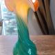 Pichet style Murano orange et vert turquoise en verre soufflé3