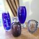 Lot de 4 pots de verre bleu à violet œuvre