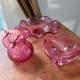 Lot de verre soufflé Murano rose 3 morceaux 