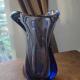 Vase verre soufflé style Murano bleu violet environ 9 pouces2