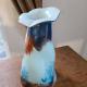 Vase verre soufflé Murano bleu ambré et blanc superbe création3