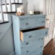 Commode antique bleue style shabby rustic chic 5 tiroirs5