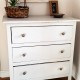 Commode grise trois tiroirs shabby chic
