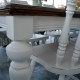 Table de salle à manger crème, bois et 4 à 8 chaises4
